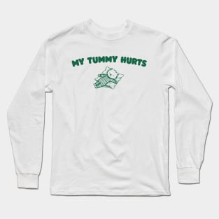 My Tummy Hurts T Shirt, Tummy Ache Tee, Meme T Shirt, Vintage Cartoon T Shirt, Aesthetic Tee, Unisex Long Sleeve T-Shirt